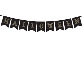 Papierbanner mit Aufschrift „Halloween“, 175 cm, 1 Stk.