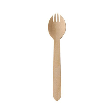 Holzlöffel-Gabeln, 16 cm, 100 Stück