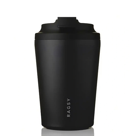 RAGS'y Simply Cup Ceramic All Black Thermobecher, 340 ml, 1 Stück