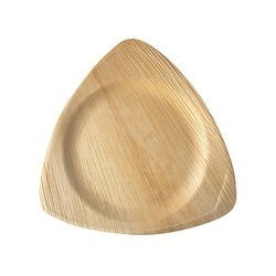 Dreieckiger Teller aus Palmblättern, 25 x 25 x 1,5 cm, 25 Stück
