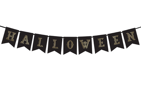 Papierbanner mit Aufschrift „Halloween“, 175 cm, 1 Stk.
