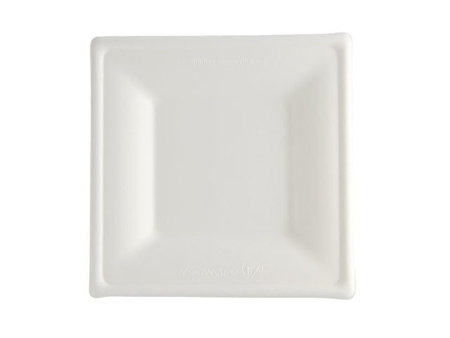 Teller aus Zuckerrohr, 26,2 x 26,2 cm, 50 Stück