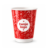 Weihnachtsbecher mit Ihrem Logo – Papierbecher, Dispersionsbeschichtung, 250 ml, Ø 80 mm, GLÄNZEND, 2000 Stk.