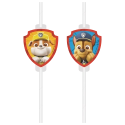 Papierstrohhalme „Paw Patrol“, 22 cm, 4 Stück