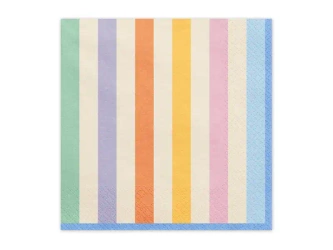 Papierservietten 2‑lagig „Streifen – Bunt“, 33 × 33 cm, 20 Stk.