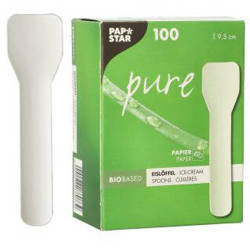 Weiße Papierservietten für Eiscreme, 9,5 cm, 100 Stück
