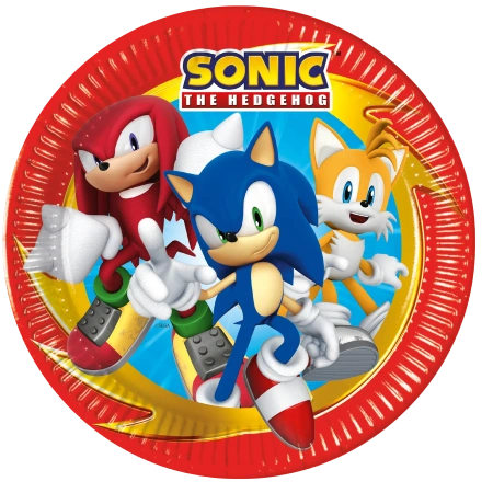 Pappteller „Sonic SEGA“, 23 cm, 8 Stück