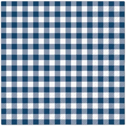 Zweilagige Servietten „Gingham Navy“ / „Karomuster“ 25 x 25 cm, 100 Stück