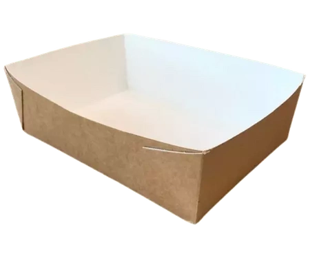 Tiefe Papierschale aus Kraftpapier, 20 x 14 x 6 cm, 50 Stück