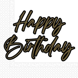 Zweilagige Servietten „Elegant Birthday“, 33 x 33 cm, 20 Stück