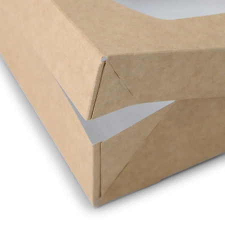 Sushi-Box mit Sichtfenster, braun, 12 x 12 x 4 cm, 50 Stück