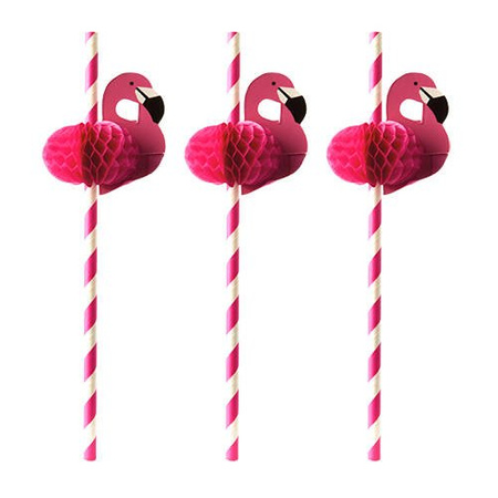 Papierstrohhalme „Flamingo“ 6/200 mm, 50 Stück