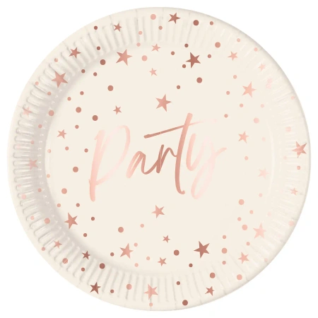Papierteller „Rose Party“, 23 cm, 8 Stück
