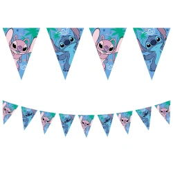 Papierflaggen-Girlande „Stitch & Angel“, 2,3 m, 1 Stück