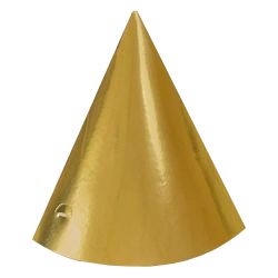 Gold Party Papierhütchen, 6 Stück