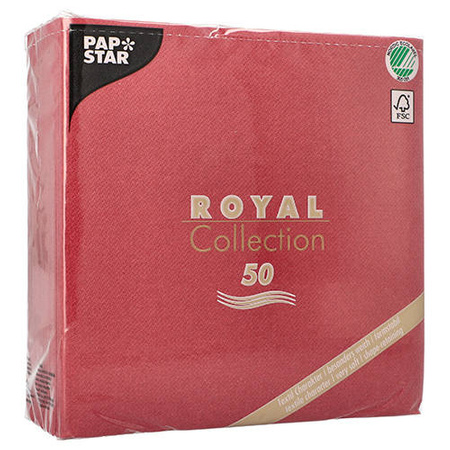 Servietten „Royal Collection“, bordeauxrot, 1/4, 3-lagig, 40 x 40 cm, 50 Stück