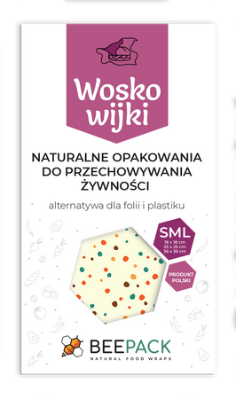 Wachsbeutel „Groszki“ – Set mit 1 Stück „S“, 1 Stück „M“ und 1 Stück „L“ (3 Stück)