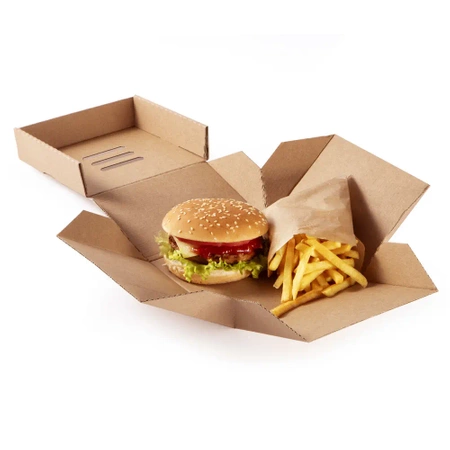Aufklappbare Burger-Box, 15 x 15 x 10 cm, 100 Stück