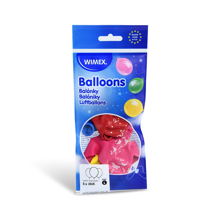 Luftballon „Happy Birthday“, verschiedene Farben, 30 cm, 5 Stück