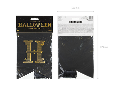 Papierbanner mit Aufschrift „Halloween“, 175 cm, 1 Stk.