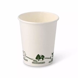 Weißer Papierbecher, EcoUp-Dispersion, 250 ml, Durchmesser 80 mm, 50 Stück