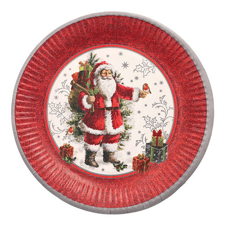 Runder Pappteller „HoHoHo“, 23 cm, 10 Stück