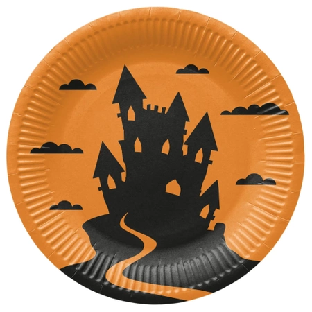 Runder Pappteller „Funny Halloween“, Durchmesser 23 cm, 8 Stück