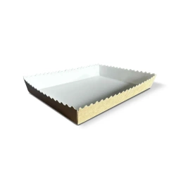 Tiefe Kraftpapier-Schale mit Rand, 20 x 14 x 3 cm, 50 Stück