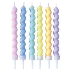 Geburtstagskerzen „Twisted Pastel“, 6 Stück