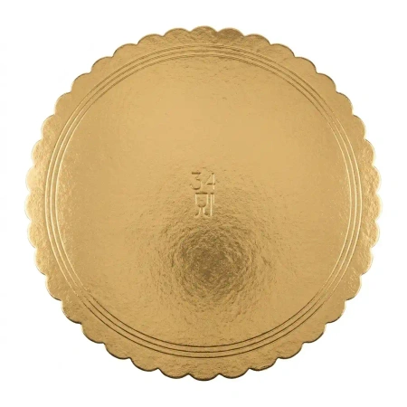 Tortenunterlage, dick, beidseitig gold‑schwarz, 34 cm, 1 Stück