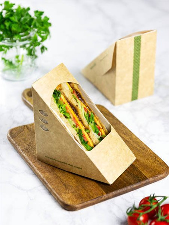 Papierverpackung für Sandwiches, 12,5 x 12,5 x 7,5 cm, 50 Stück