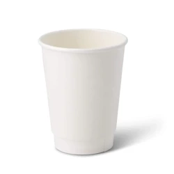 Weißer doppelwandiger Pappbecher, 350 ml, Durchmesser 90 mm, 25 Stück