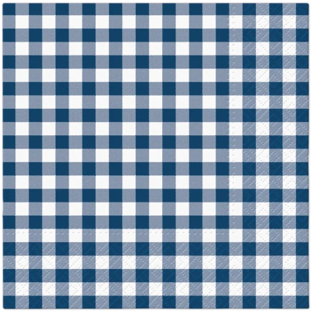 Zweilagige Servietten „Gingham Navy“ / „Karomuster“ 33 x 33 cm, 50 Stück