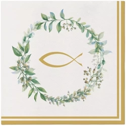 Premium-Airlaid-Servietten, Taufe/Kommunion, 1/4, 40 x 40 cm, 50 Stück