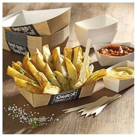 Tiefe Papierschale „Good Food“, 12 x 7 x 3,5 cm, 50 Stück