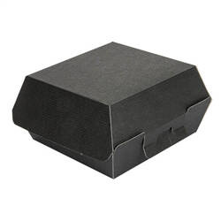 Thermobox für Burger, schwarz, Größe „S“, 13 x 12,5 x 6,2 cm, 50 Stück