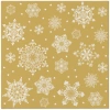 Premium-Airlaid-Servietten, „Snowflakes Gold“, 1/4, 40 x 40 cm, 50 Stück