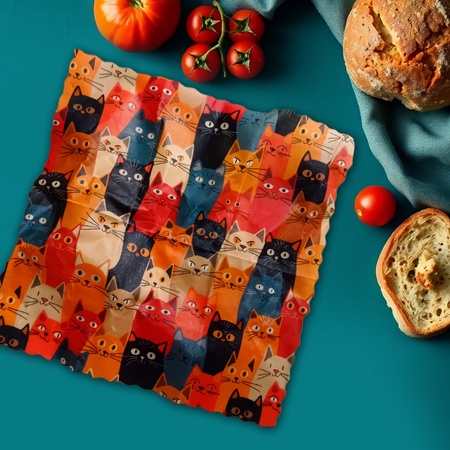 Wachsbecher „Katzen“ – Set mit 1 Stück „S“, 1 Stück „M“ und 1 Stück „L“ (3 Stück)