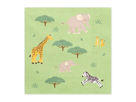 Papierservietten 2‑lagig „Safari“, 33 × 33 cm, 12 Stk.