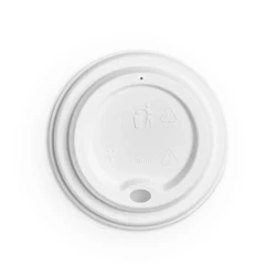 Deckel aus Zuckerrohr für Becher, Durchmesser 90 mm, 50 Stück
