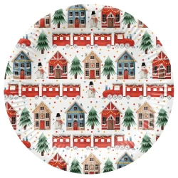 Runder Pappteller „Cozy Christmas“, Durchmesser 23 cm, 8 Stück