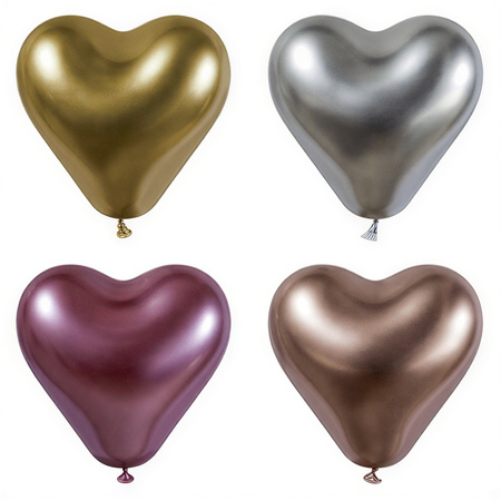 „Heart“-Ballons aus Kautschuk, gemischt, 28 cm, 4 Stück