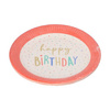 Runder Pappteller „Happy Birthday“, Durchmesser 23 cm, 10 Stück