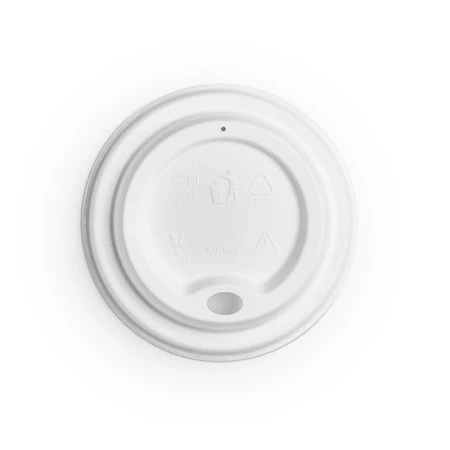 Deckel aus Zuckerrohr für Becher, Durchmesser 80 mm, 50 Stück