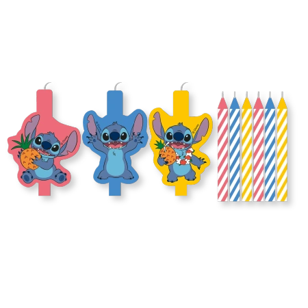 Geburtstagskerzen „Stitch“, 3er- und 6er-Pack