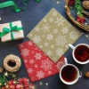 Premium-Airlaid-Servietten, „Snowflakes Gold“, 1/4, 40 x 40 cm, 50 Stück