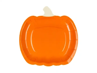 Papierteller „Kürbis – Halloween“, 23,5 x 24 cm, 6 Stück.