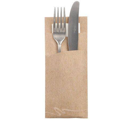 Besteckbeutel mit weißer Serviette, 20 x 8,5 cm, 520 Stück