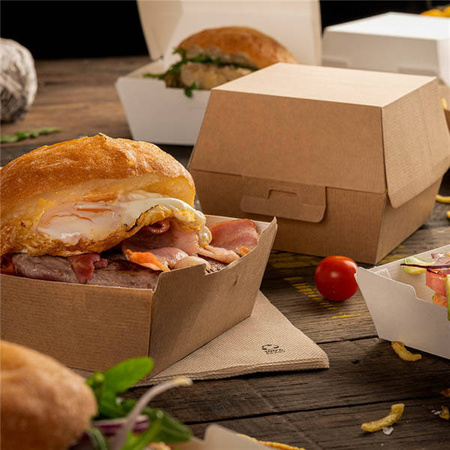 Thermobox für Burger, Größe „M“, 13 x 12,5 x 9 cm, 50 Stück