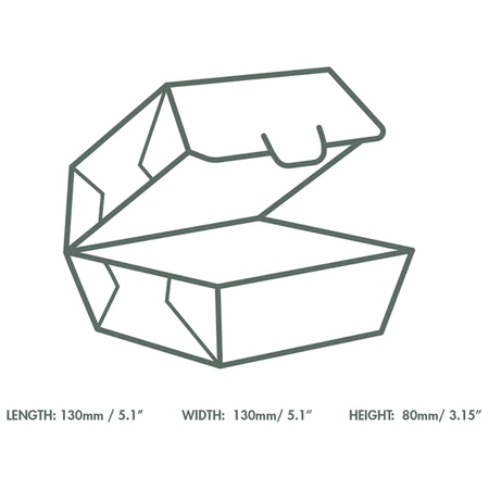 Thermobox für Burger, 13 x 13 x 8 cm, 50 Stück